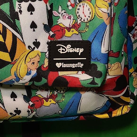 Loungefly Alice in Wonderland AOP Backpack – OG Heart Logo – 2018 – NWT – Rare main image 9